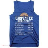 Carpenter Hourly Rate Woodworking Wookdworker Carpentry Gift Tank Top thumb 0