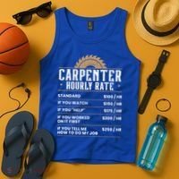 Carpenter Hourly Rate Woodworking Wookdworker Carpentry Gift Tank Top thumb 4