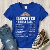 Carpenter Hourly Rate Woodworking Wookdworker Carpentry Gift Women's T-Shirt thumb 3