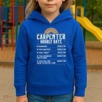 Carpenter Hourly Rate Woodworking Wookdworker Carpentry Gift Kids Hoodie thumb 3