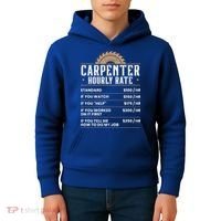 Carpenter Hourly Rate Woodworking Wookdworker Carpentry Gift Kids Hoodie thumb 4