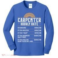 Carpenter Hourly Rate Woodworking Wookdworker Carpentry Gift Kids Long Sleeve Shirt thumb 0