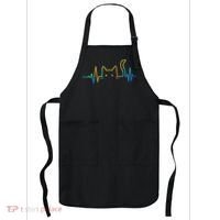 Cat Heartbeat Rainbow Cat Mom Dad Feline Lover Apron thumb 0