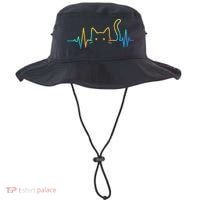 Cat Heartbeat Rainbow Cat Mom Dad Feline Lover Bucket Hat thumb 0