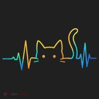 Cat Heartbeat Rainbow Cat Mom Dad Feline Lover Beanie thumb 2