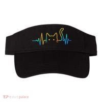 Cat Heartbeat Rainbow Cat Mom Dad Feline Lover Visor thumb 0