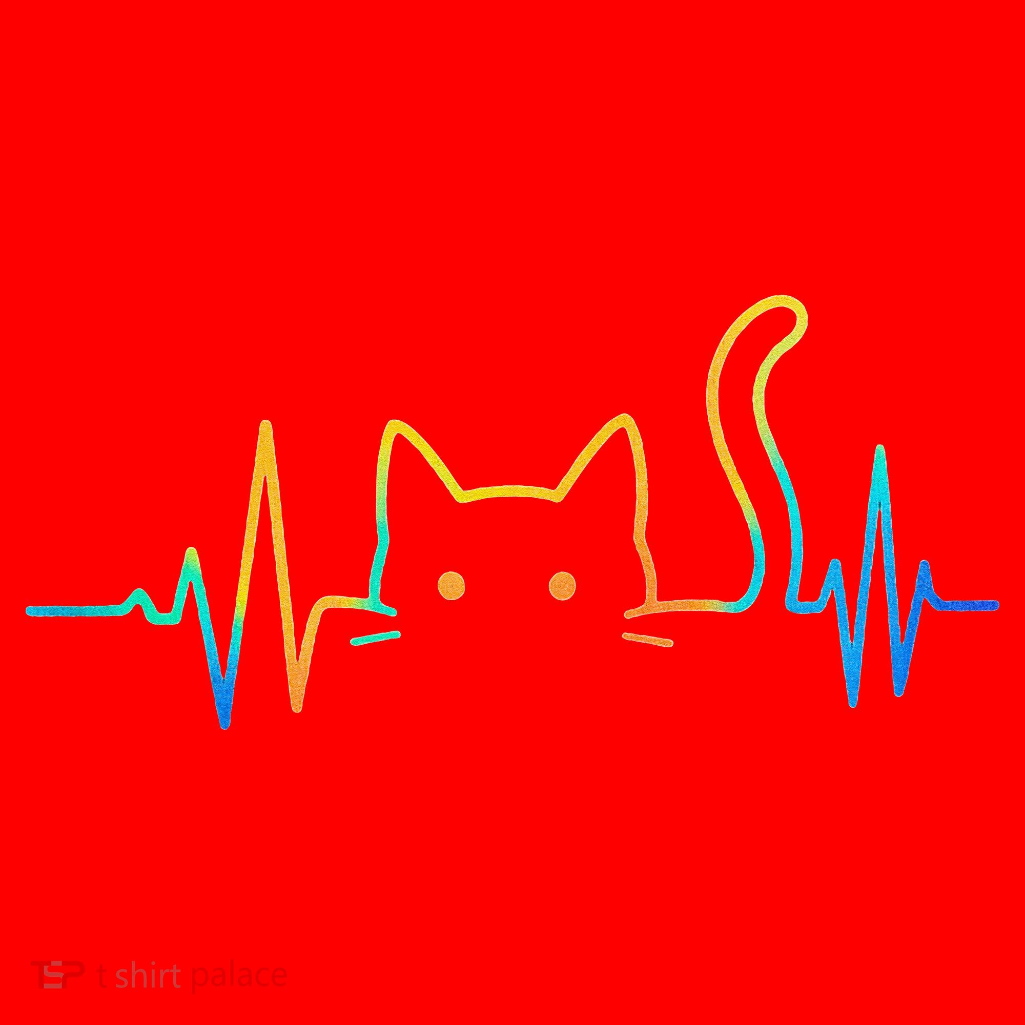 Cat Heartbeat Rainbow Cat Mom Dad Feline Lover Santa Hat