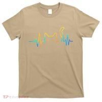 Cat Heartbeat Rainbow Cat Mom Dad Feline Lover T-Shirt thumb 0