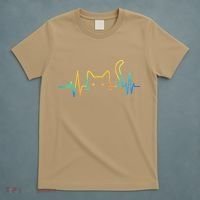 Cat Heartbeat Rainbow Cat Mom Dad Feline Lover T-Shirt thumb 5