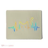 Cat Heartbeat Rainbow Cat Mom Dad Feline Lover Mousepad thumb 0