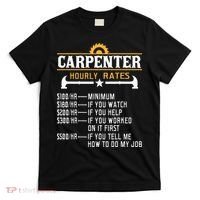 Carpenter Hourly Rate Funny Carpentry Woodworking T-Shirt thumb 0