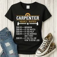 Carpenter Hourly Rate Funny Carpentry Woodworking Women's T-Shirt thumb 3