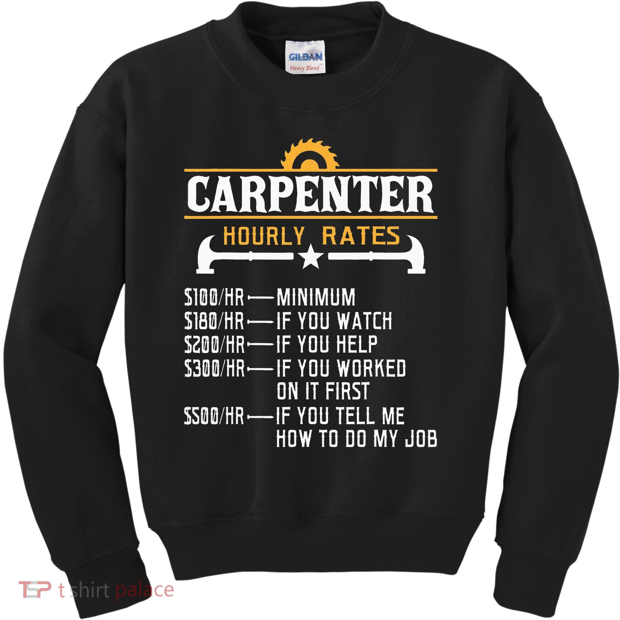 Carpenter Hourly Rate Funny Carpentry Woodworking Kids Sweatshirt