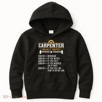 Carpenter Hourly Rate Funny Carpentry Woodworking Kids Hoodie thumb 0