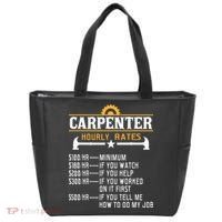 Carpenter Hourly Rate Funny Carpentry Woodworking Tote Bag thumb 0