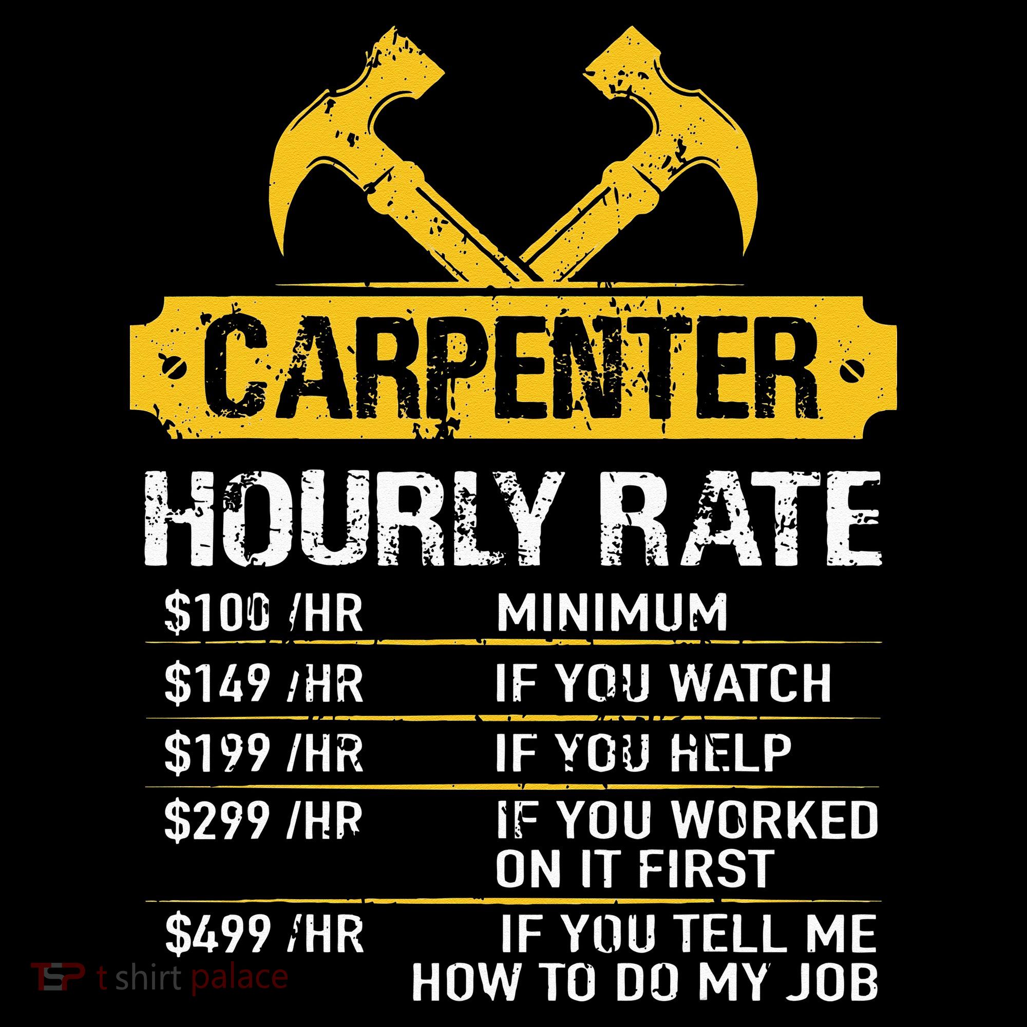 Carpenter Hourly Rate Funny Worker Woodworking Carpenter Women's Hoodie