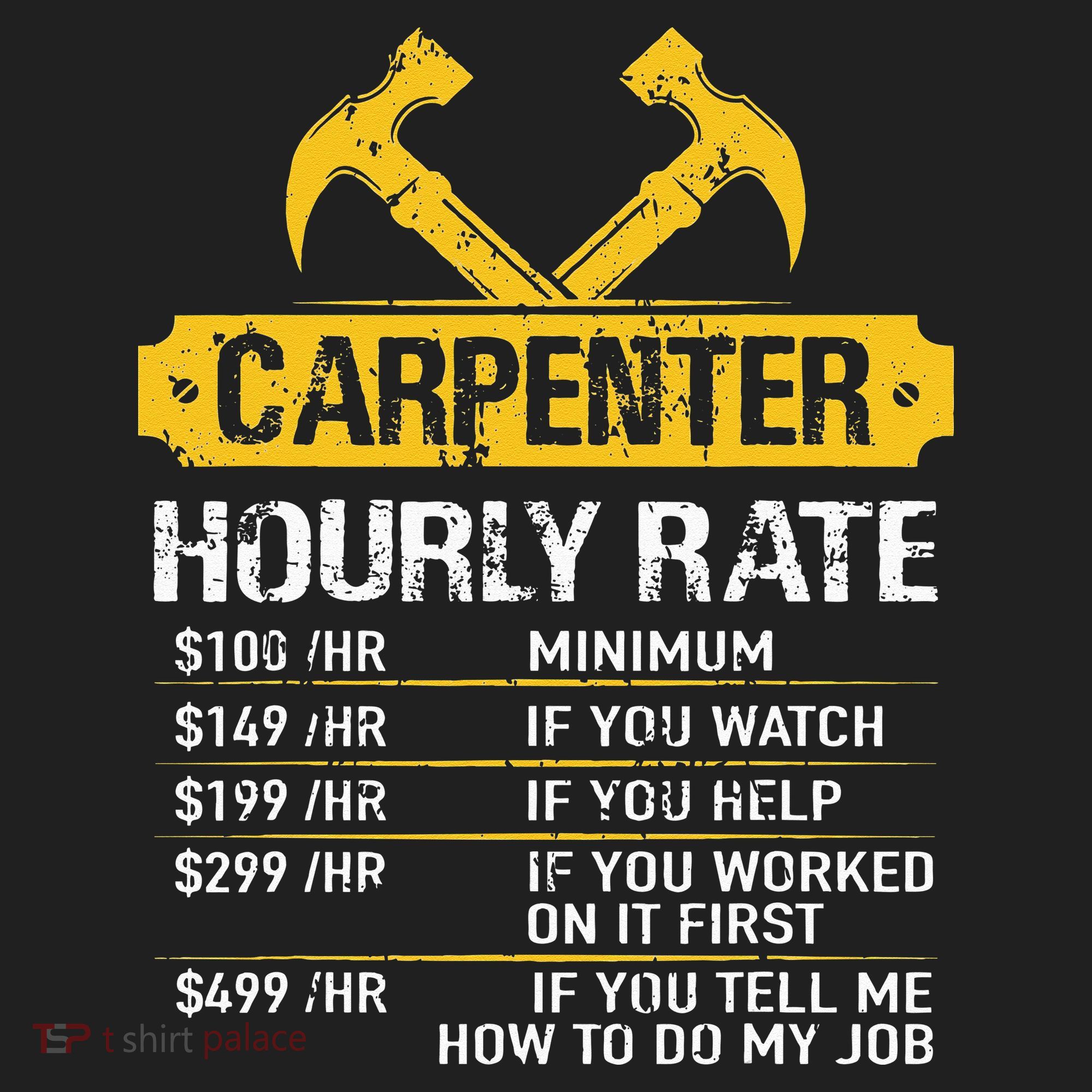 Carpenter Hourly Rate Funny Worker Woodworking Carpenter Hat