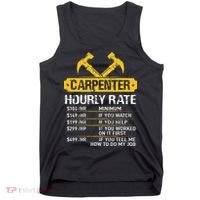 Carpenter Hourly Rate Funny Worker Woodworking Carpenter Tank Top thumb 0