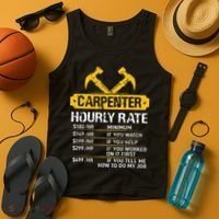 Carpenter Hourly Rate Funny Worker Woodworking Carpenter Tank Top thumb 4