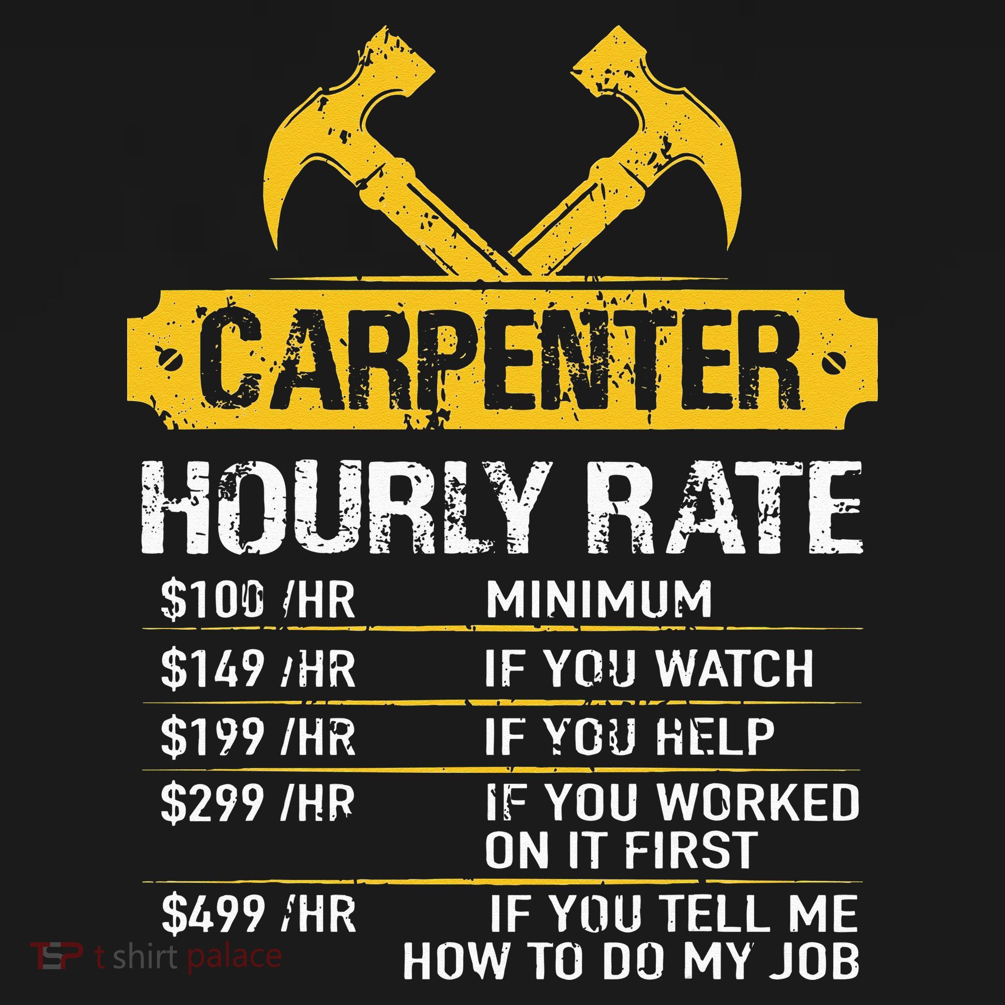 Carpenter Hourly Rate Funny Worker Woodworking Carpenter Tank Top