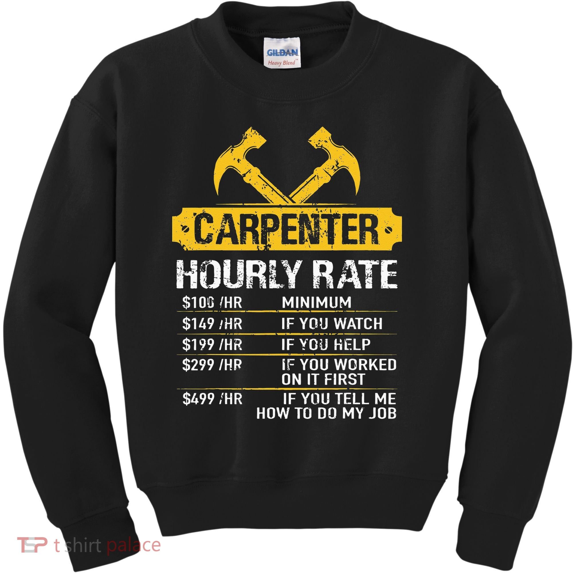 Carpenter Hourly Rate Funny Worker Woodworking Carpenter Kids Sweatshirt