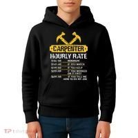 Carpenter Hourly Rate Funny Worker Woodworking Carpenter Kids Hoodie thumb 4