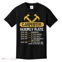 Carpenter Hourly Rate Funny Worker Woodworking Carpenter Kids T-Shirt thumb 0