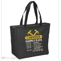 Carpenter Hourly Rate Funny Worker Woodworking Carpenter Tote Bag thumb 2