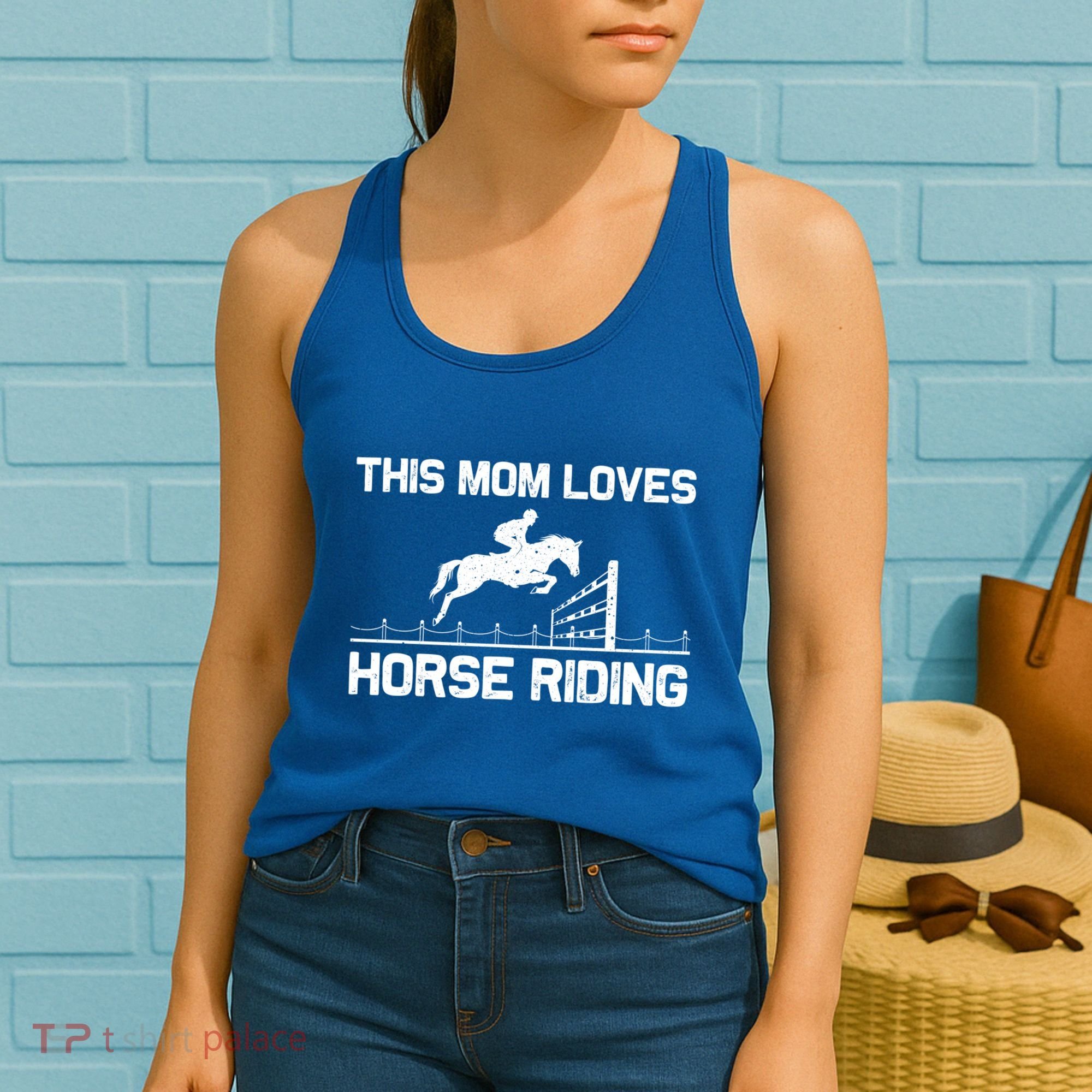 Cool Horse Riding For Mom Mother Horseback Equestrian Racing Great Gift Women's Tank Top