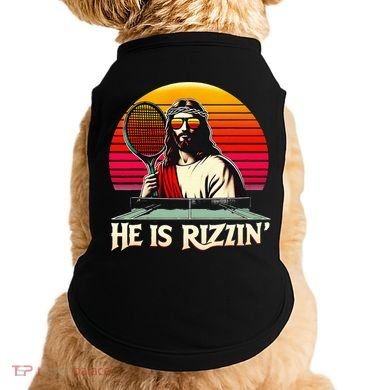Christian Has Rizzin Easter Table Tennis Doggie Tank