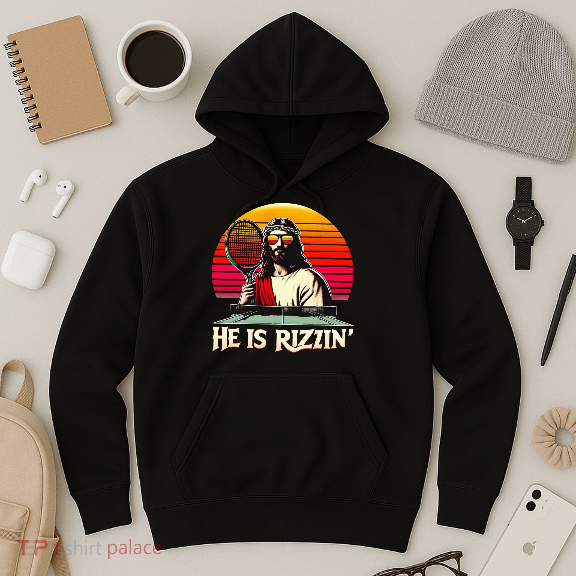 Christian Has Rizzin Easter Table Tennis Hoodie