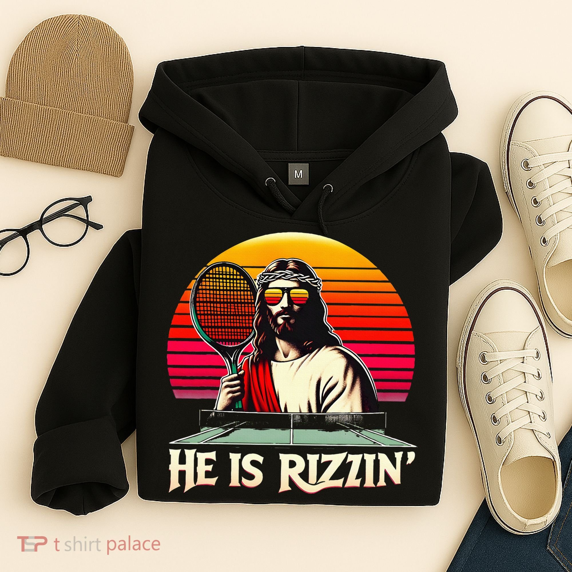 Christian Has Rizzin Easter Table Tennis Hoodie