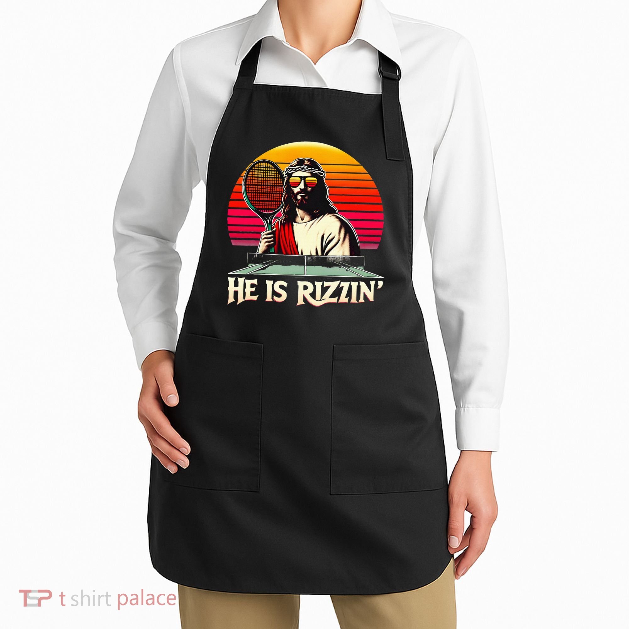 Christian Has Rizzin Easter Table Tennis Apron