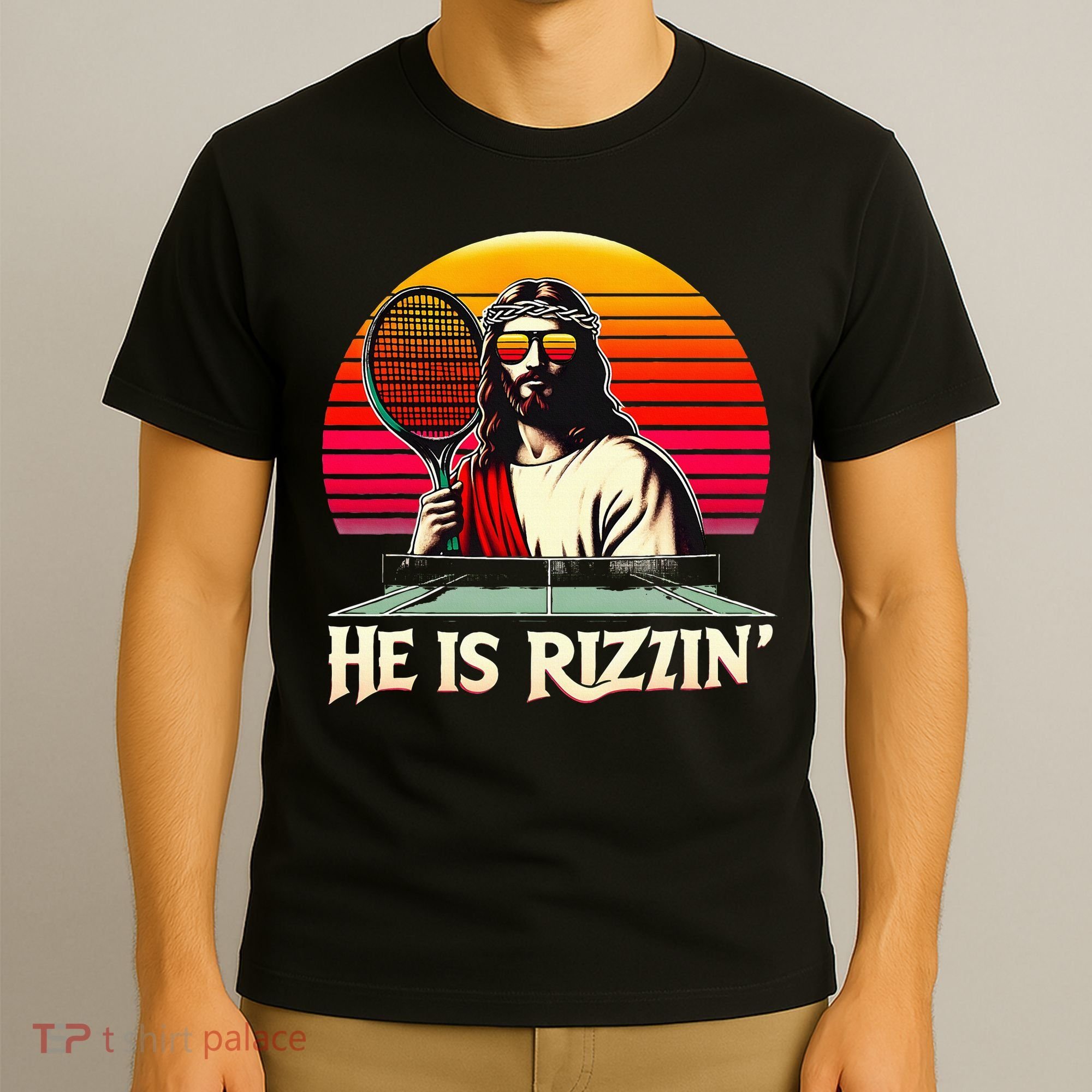 Christian Has Rizzin Easter Table Tennis T-Shirt