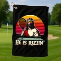Christian Has Rizzin Easter Table Tennis Golf Towel thumb 1
