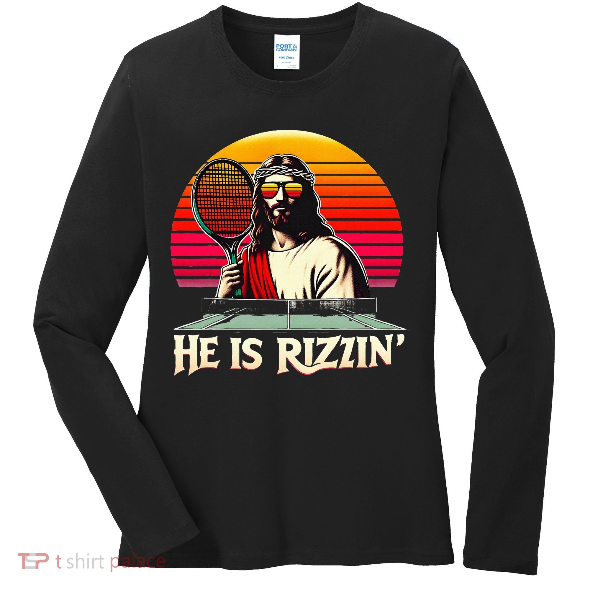 Christian Has Rizzin Easter Table Tennis Women's Long Sleeve Shirt