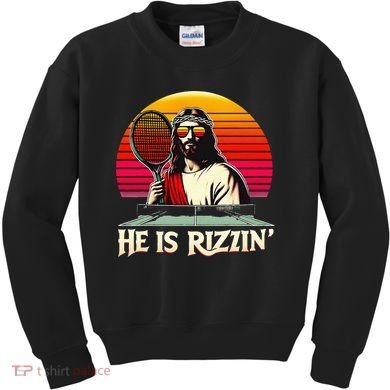 Christian Has Rizzin Easter Table Tennis Kids Sweatshirt