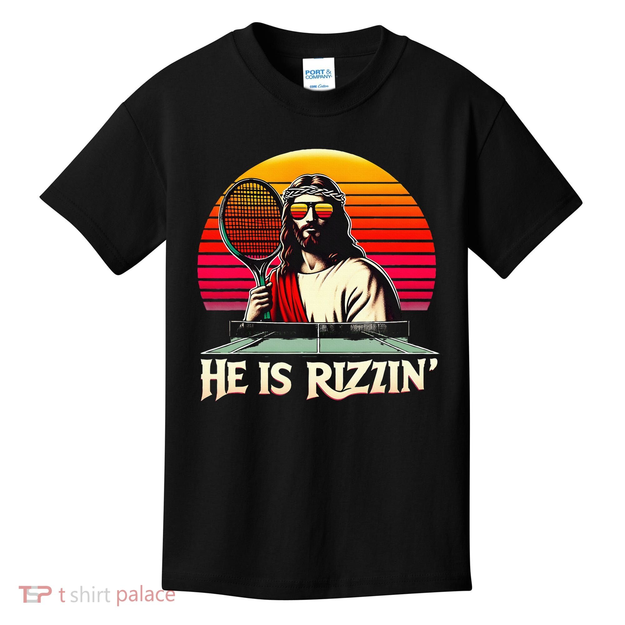 Christian Has Rizzin Easter Table Tennis Kids T-Shirt
