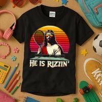 Christian Has Rizzin Easter Table Tennis Kids T-Shirt thumb 3