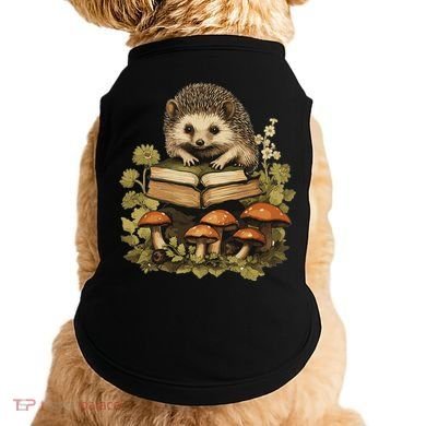 Cottagecore Hedgehog Reading Aesthetic Book Outfit Doggie Tank