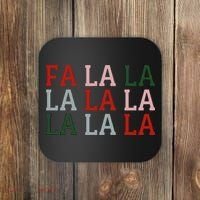 Christmas Holiday Red & Green Fa La La La La Coaster thumb 0