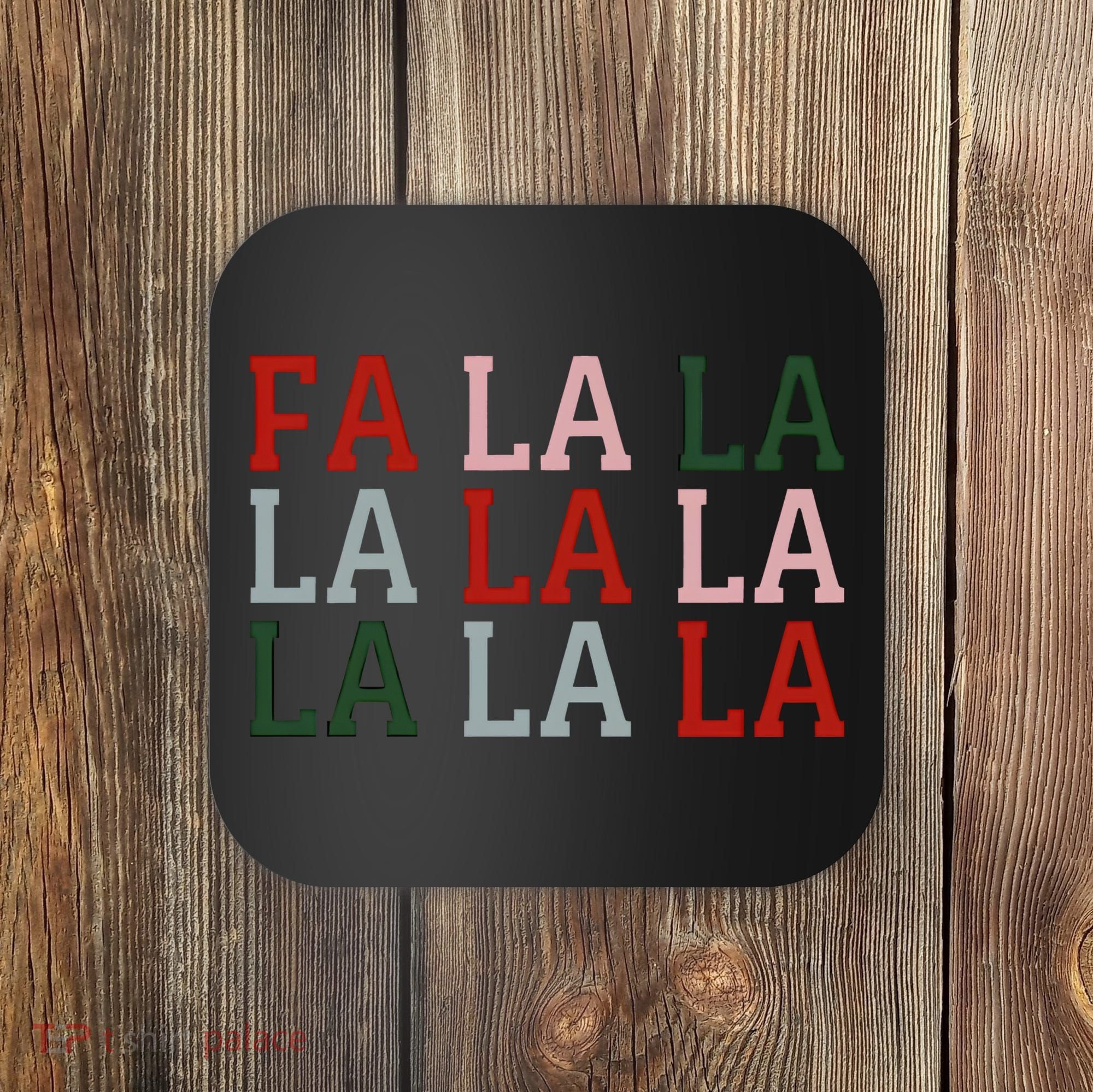 Christmas Holiday Red & Green Fa La La La La Coaster