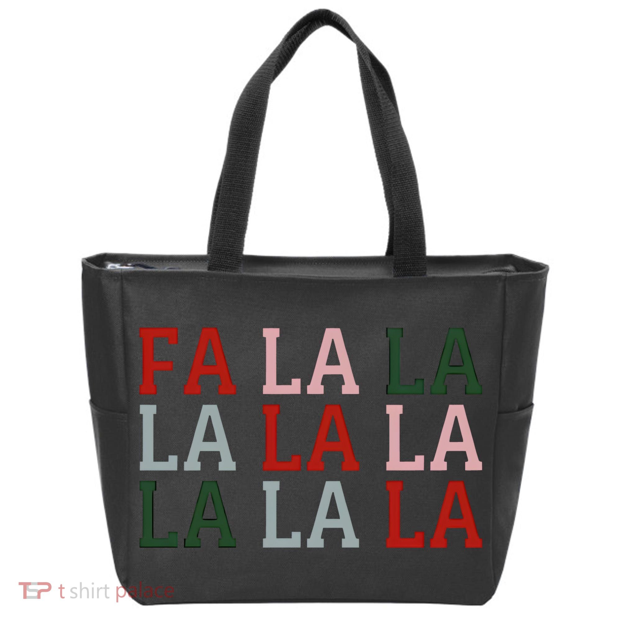 Christmas Holiday Red & Green Fa La La La La Tote Bag