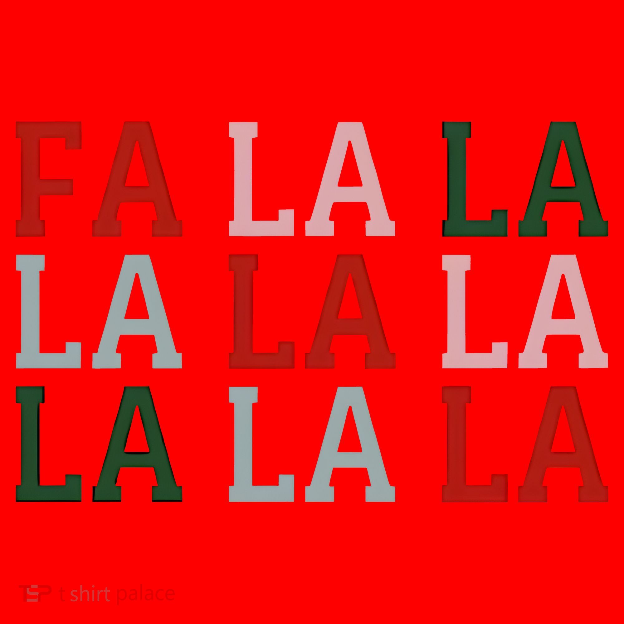 Christmas Holiday Red & Green Fa La La La La Santa Hat
