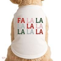 Christmas Holiday Red & Green Fa La La La La Doggie Tank thumb 0
