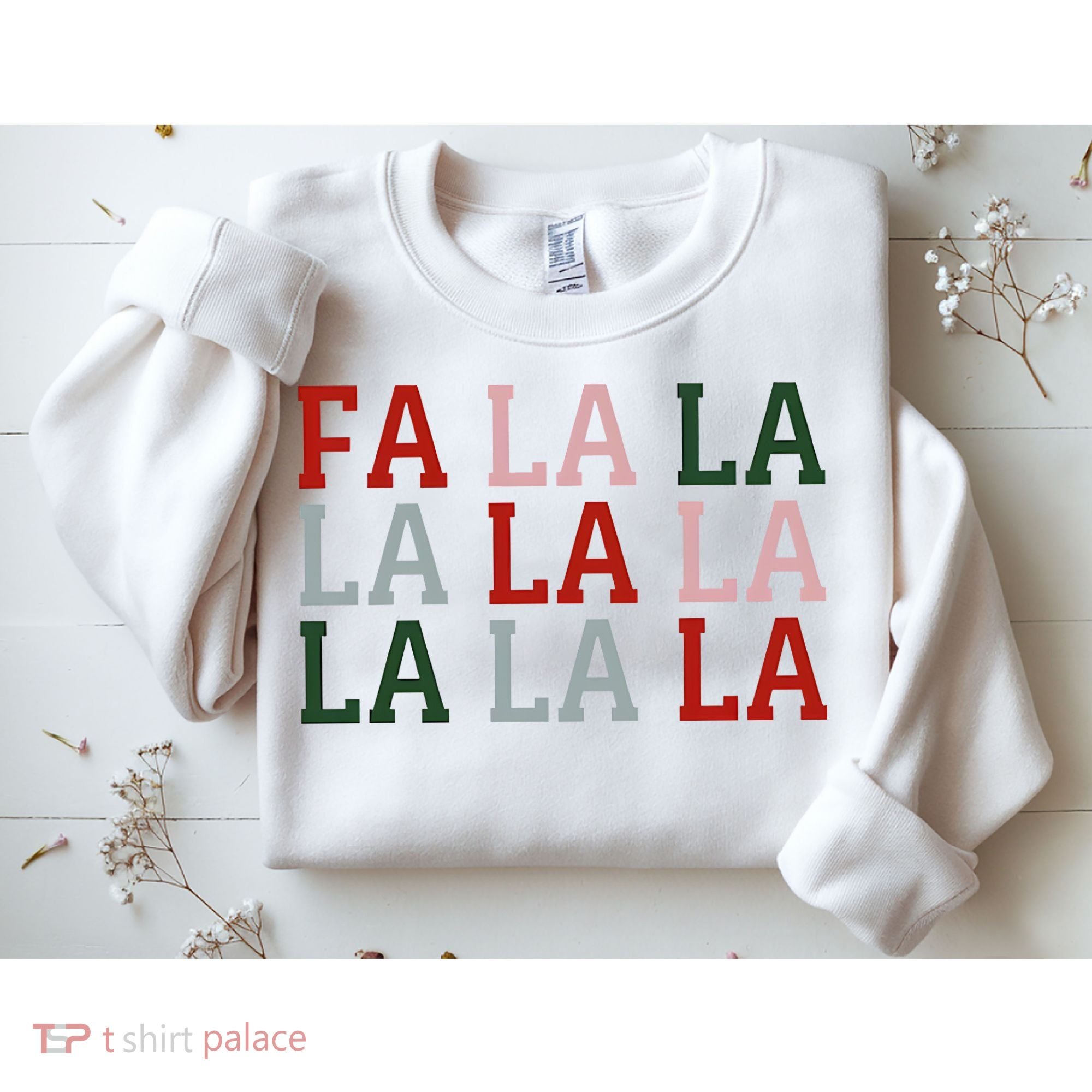 Christmas Holiday Red & Green Fa La La La La Sweatshirt
