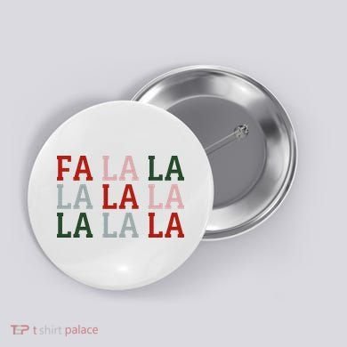 Christmas Holiday Red & Green Fa La La La La Button