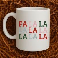 Christmas Holiday Red & Green Fa La La La La Coffee Mug thumb 2