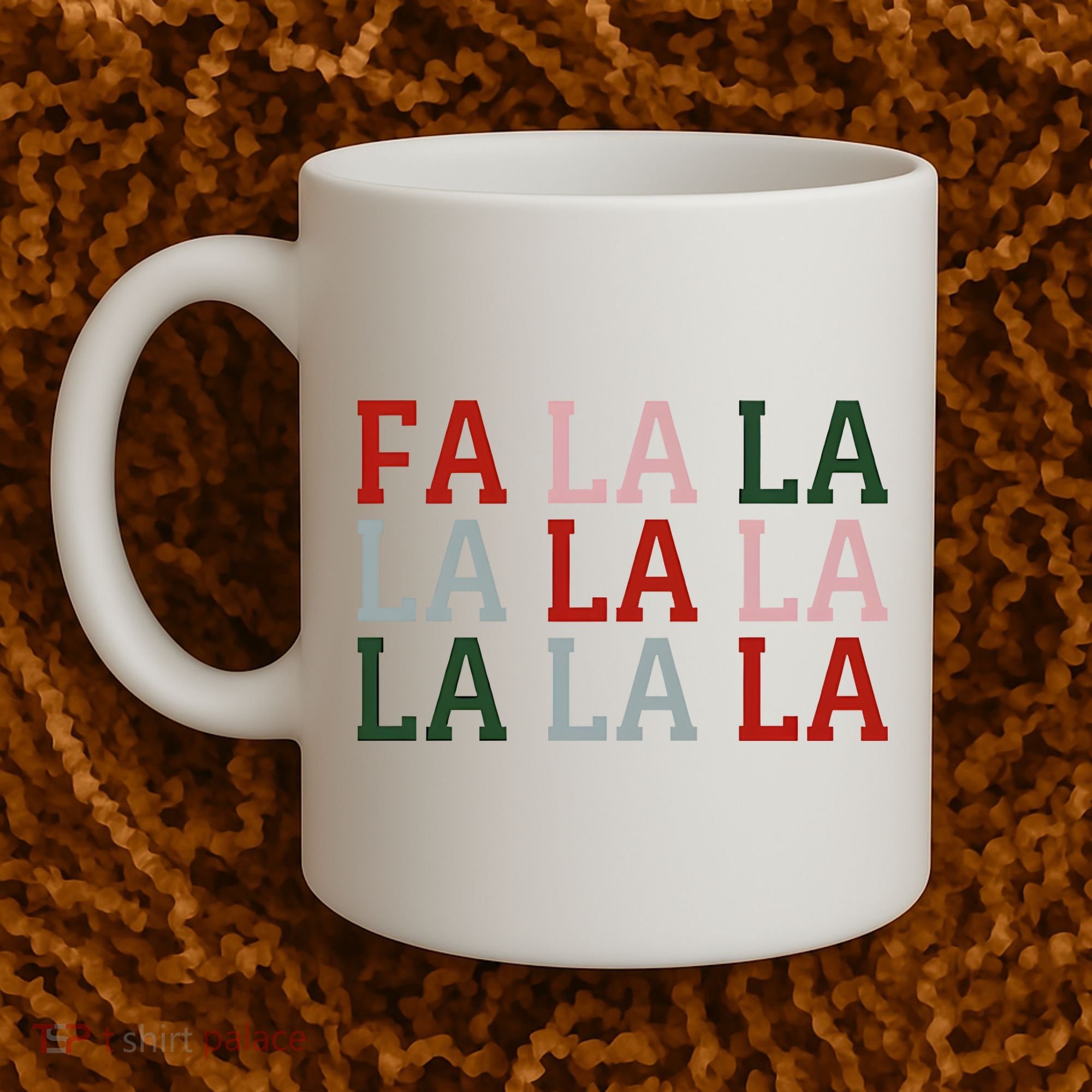 Christmas Holiday Red & Green Fa La La La La Coffee Mug