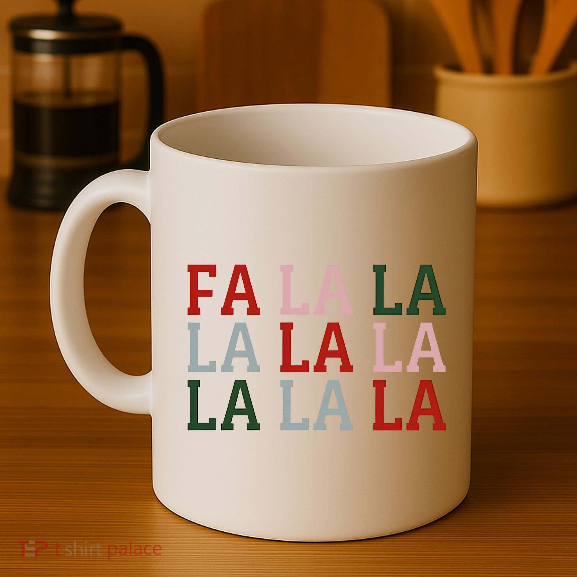 Christmas Holiday Red & Green Fa La La La La Coffee Mug